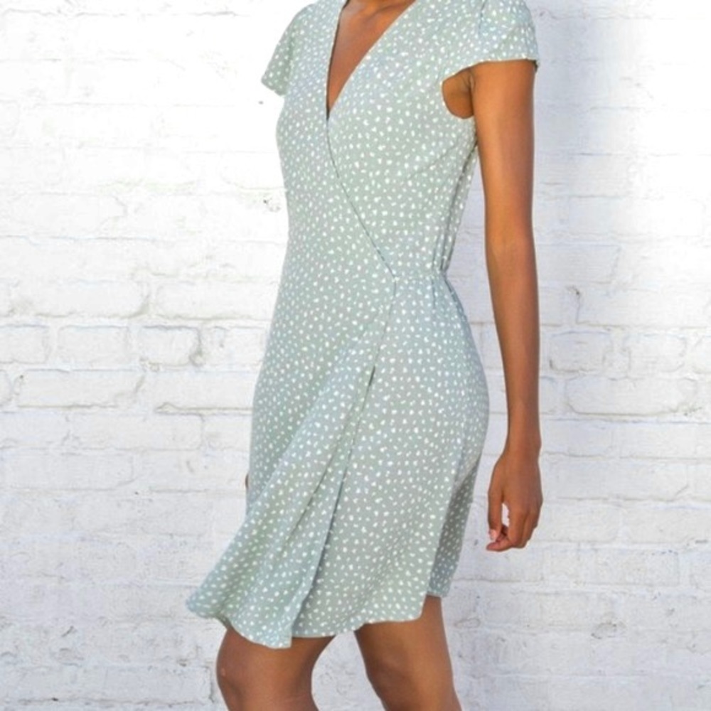 Brandy Melville Sage Green Wrap Dress